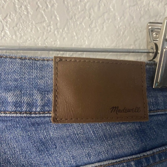 Madewell Women Jeans 9" High Rise Skinny Blue Wash Denim Stretch Fray Hem Sz 25" - Picture 10 of 11